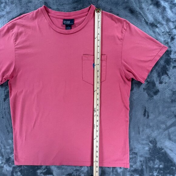 Polo Ralph Lauren T Shirt Men M Pink Salmon Single Stitch Pocket Vintage 90s Y2K - Picture 7 of 8